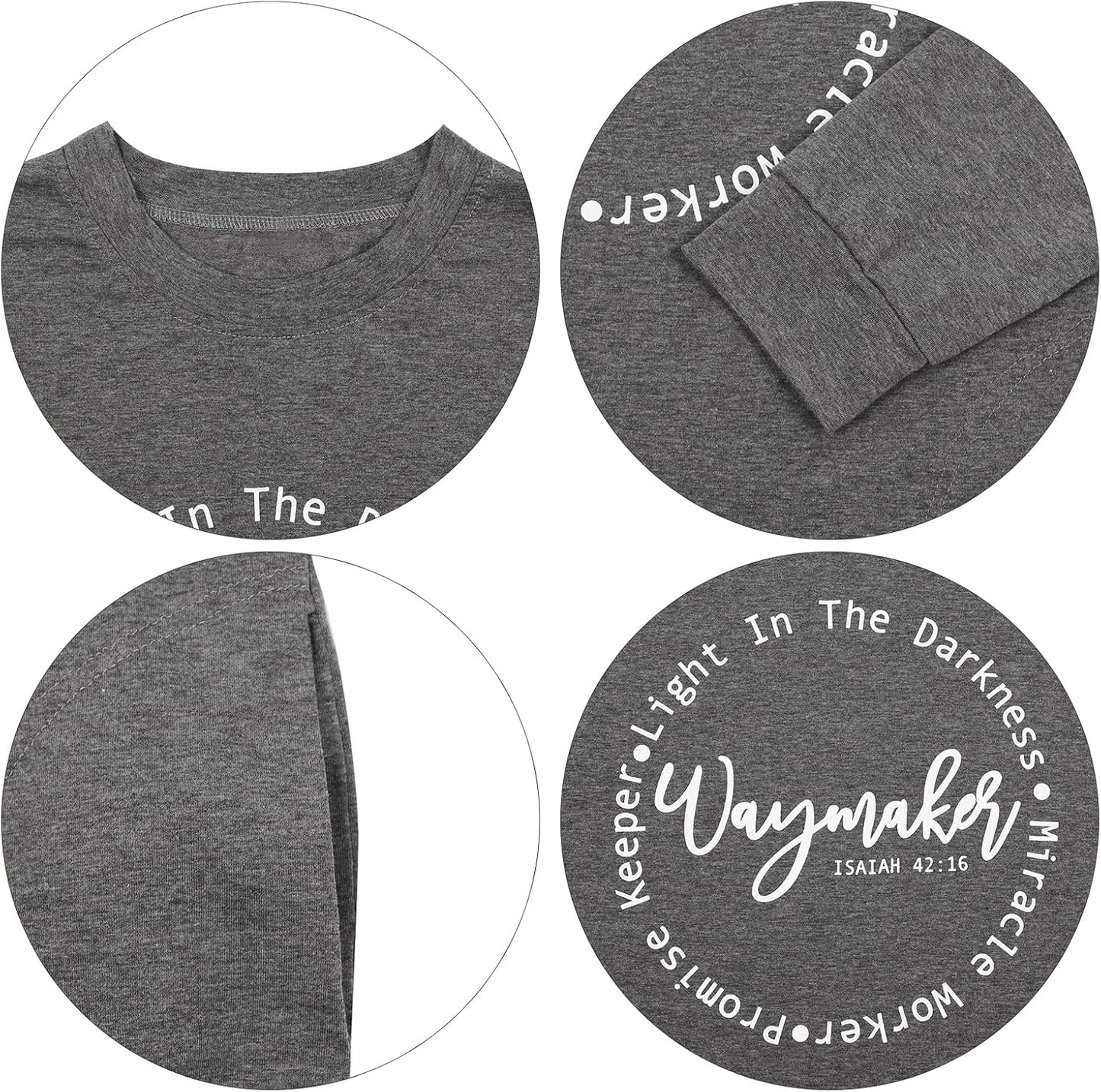 Waymaker Tshirt Women Christian Shirt Long Sleeve Casual