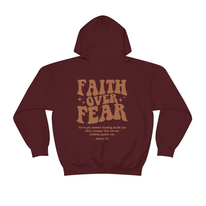 Faith Over Fear Christian Hoodie - Trendy Women's Sweatshirt
