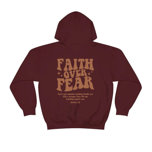 Faith Over Fear Christian Hoodie - Trendy Women's Sweatshirt