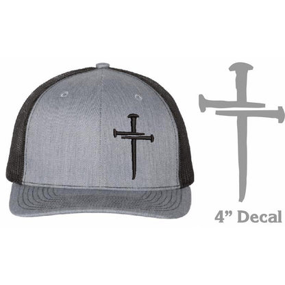 Premium Christian Snapback Hat for Men and Women Featuring Jesus 3 Nail Cross Design with Complimentary 4" Decal - Machine Washable and Versatile Fit (Size 6 1/2" to 7-7 3/4")