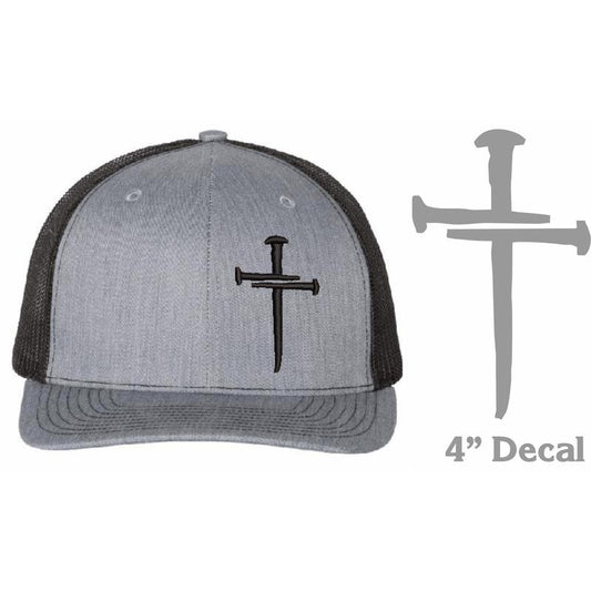 Premium Christian Snapback Hat for Men and Women Featuring Jesus 3 Nail Cross Design with Complimentary 4" Decal - Machine Washable and Versatile Fit (Size 6 1/2" to 7-7 3/4")