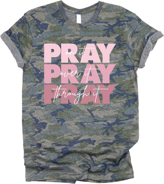 | Christian Shirts for Women | Pray on It Tee | Faith Shirts for Girl | Christian T-Shirts for Her