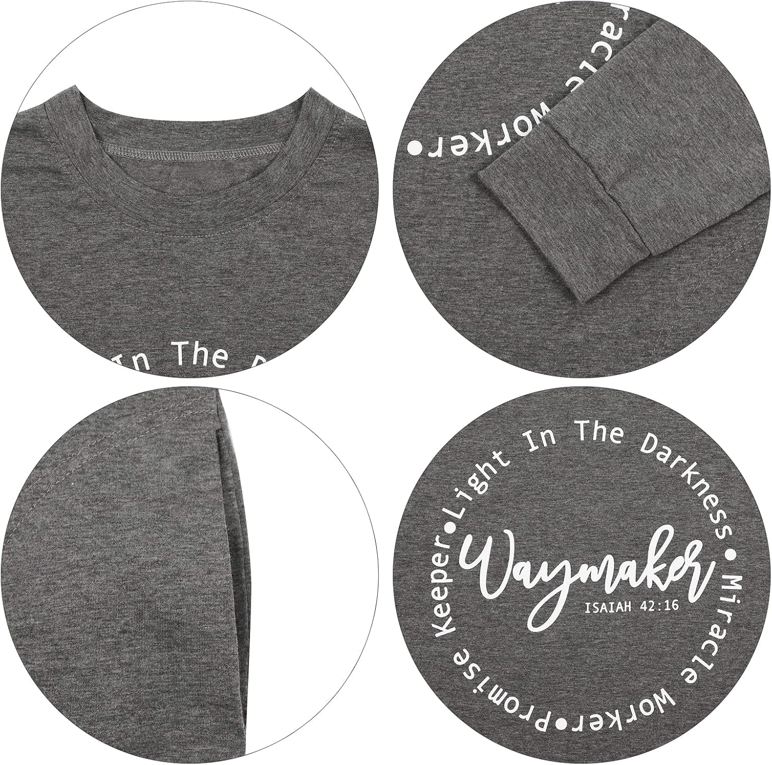Waymaker Tshirt Women Christian Shirt Long Sleeve Casual