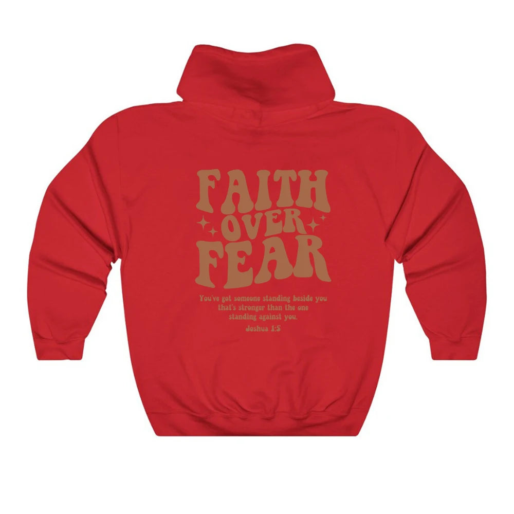 Faith Over Fear Christian Hoodie - Trendy Women's Sweatshirt