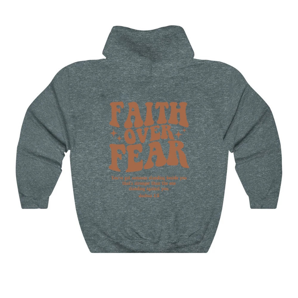 Faith Over Fear Christian Hoodie - Trendy Women's Sweatshirt