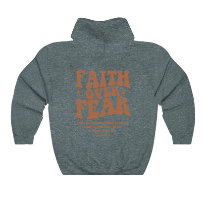 Faith Over Fear Christian Hoodie - Trendy Women's Sweatshirt