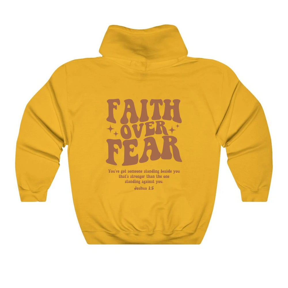 Faith Over Fear Christian Hoodie - Trendy Women's Sweatshirt